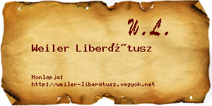 Weiler Liberátusz névjegykártya